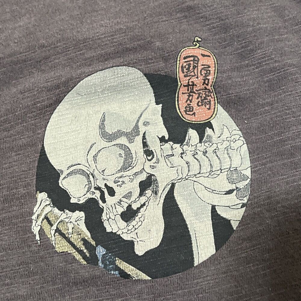 UNIQLO UT Edo Ukiyo-e Japanese Pattern Utagawa Kuniyoshi Skull T-Shirt XXL Gray - Picture 4 of 9